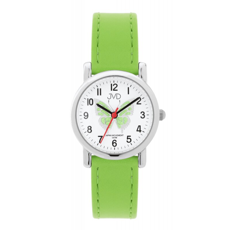 Ceas pentru copii JVD J7199.5, Plastic, 5 ATM, Verde
