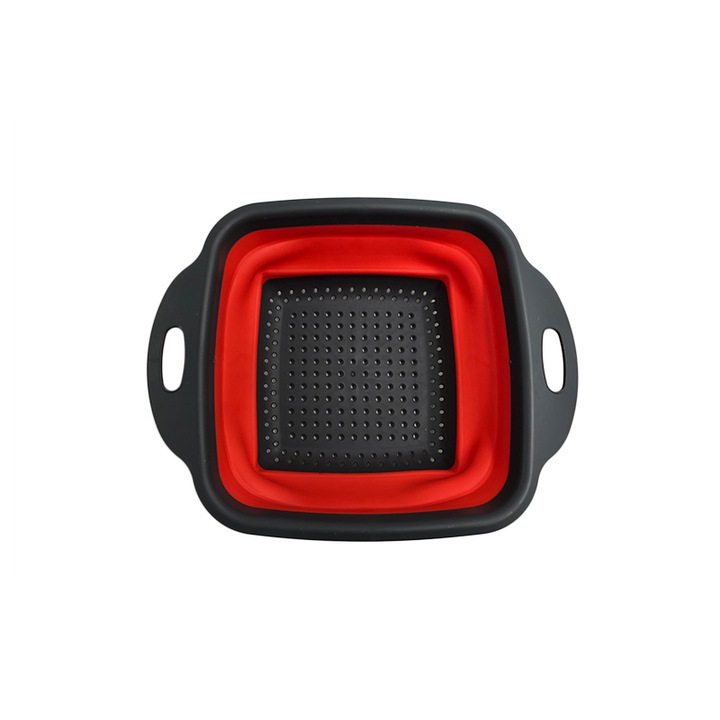 Sita patrata cu manere din silicon, rosu/gri, 29x21 cm