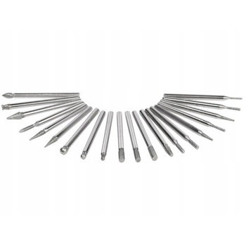 Set 20 capete freze diamantate pentru freza electrica, universale Set 20 capete freze diamantate pentru freza electrica, universale