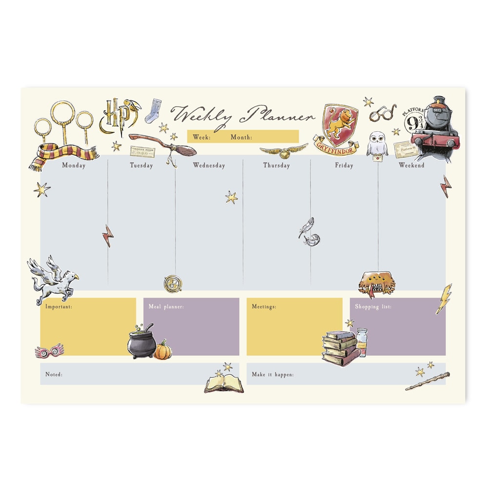 Planificator saptamanal Harry Potter, A3, 54 de coli, 29.7 x 42 cm