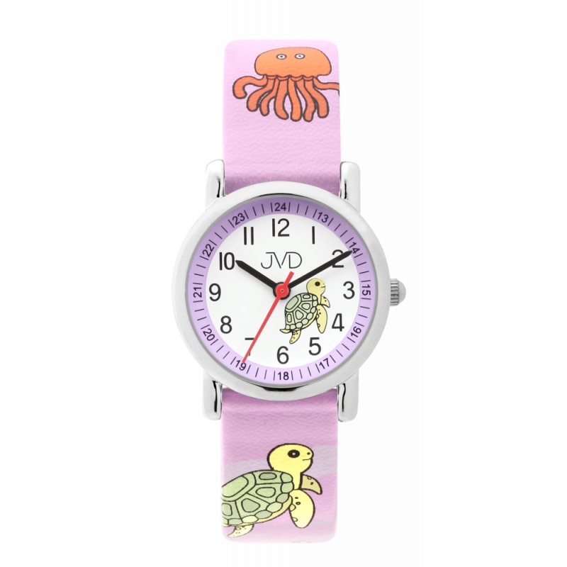 Ceas pentru copii JVD J7199.9, Plastic, 5 ATM, Roz