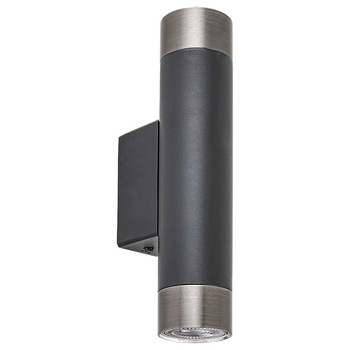 Lampa perete Zircon 2XGU10 , max 5W Negru Mat , Forma cilindrica Lampa perete Zircon 2XGU10 , max 5W Negru Mat , Forma cilindrica
