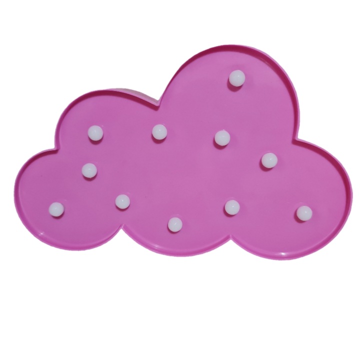 Lampa de veghe norisor MaffStuff®, cu lumina calda ambientala, 11 becuri LED, roz