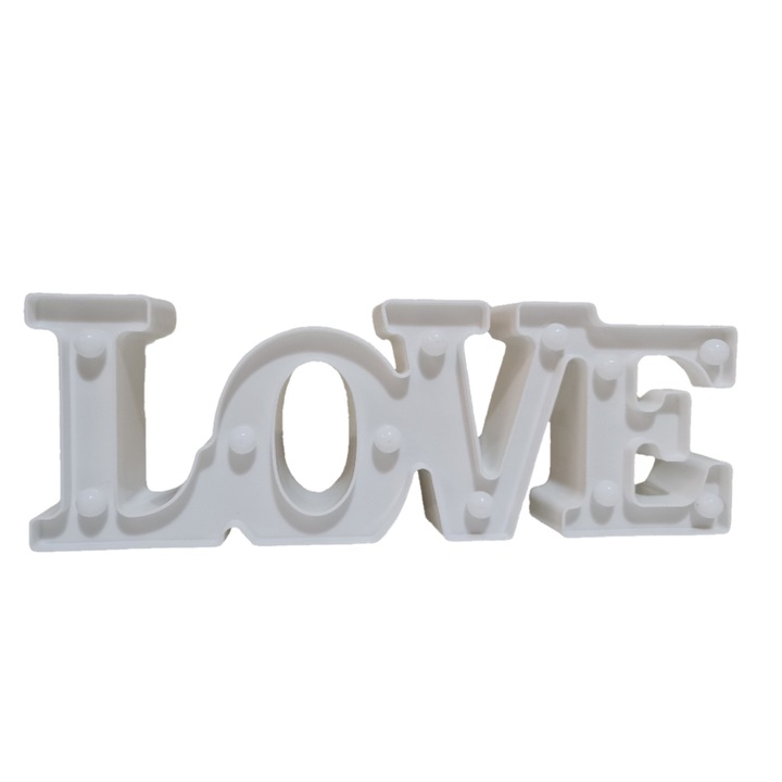 Love MaffStuff® romantikus éjszakai lámpa, meleg környezeti fénnyel, 11 LED izzóval, fehér