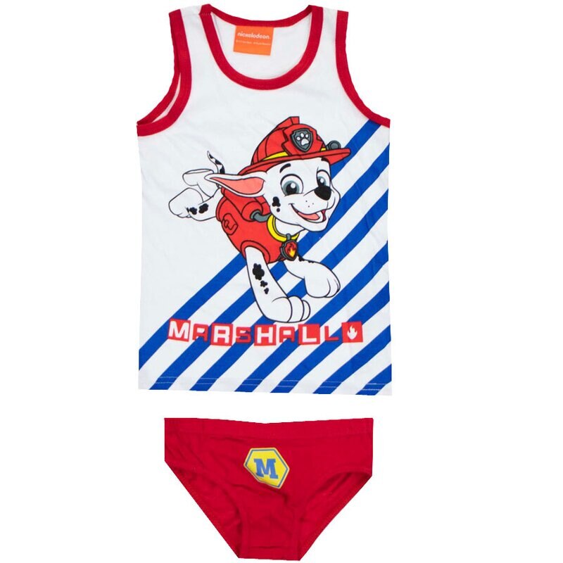 Set maieu si chilot, Marshall, alb cu rosu 122 - 128 cm