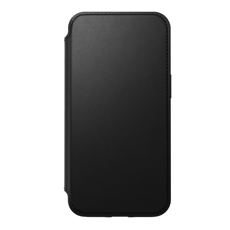 Husa din piele naturala NOMAD Rugged Folio MagSafe compatibila cu iPhone 13 Black