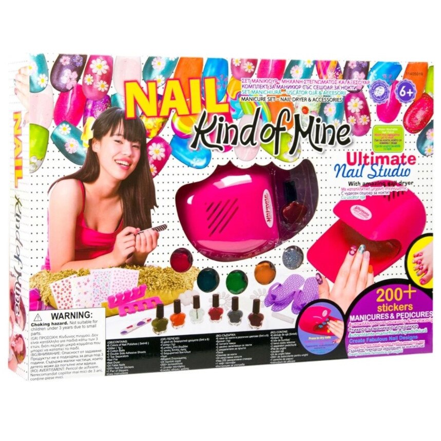 Kit manichiura pentru fetite, Zola®, cu aparat pentru uscare si diverse accesorii, multicolore
