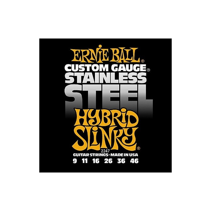 Комплект струни за електрическа китара от неръждаема стомана Hybrid Slinky 9-46 Ernie Ball 2247