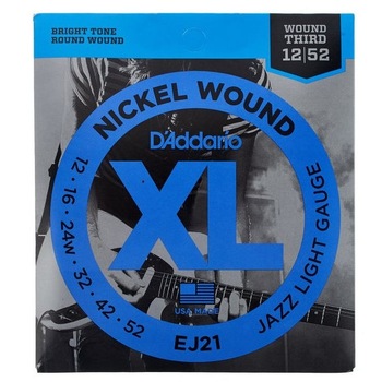 Set Corzi Chitara Electrica Jazz Light 12-52 D-Addario EJ21 Set Corzi Chitara Electrica Jazz Light 12-52 D-Addario EJ21