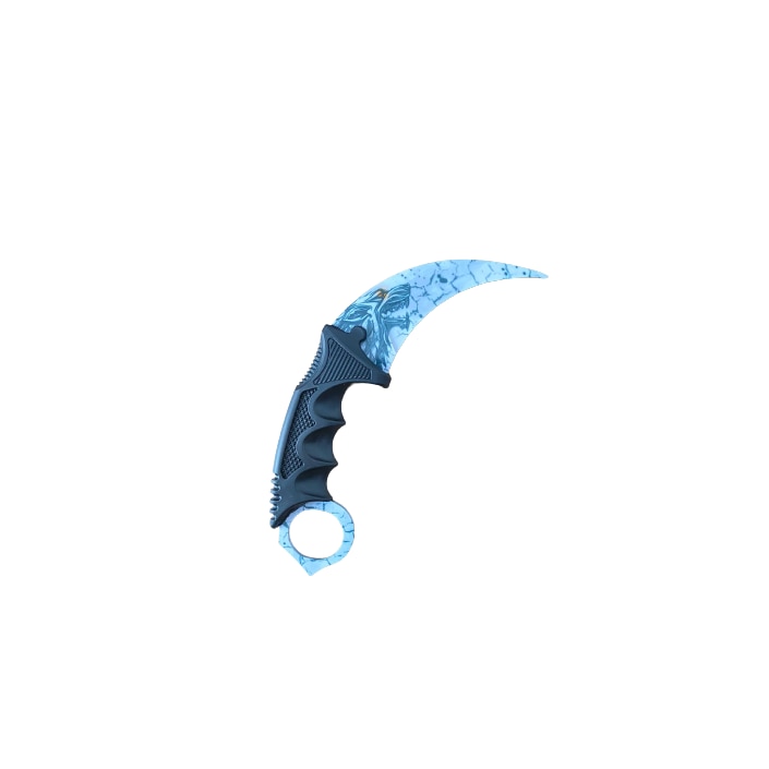 Cutit Karambit Doppler Silver Tiger, CS:GO pentru antrenament, fara tais, teaca si snur