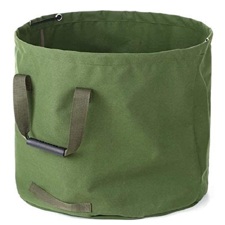 Sac de gradina, impermeabile, pliabil,110 litri, diametru 55cm, inaltime 46cm, Verde armata