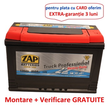 Baterie auto Zap Truck Professional 120Ah Baterie auto Zap Truck Professional 120Ah