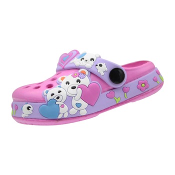 Papuci din spuma pentru fete Mini Junior 123-1B, Roz 63248 Papuci din spuma pentru fete Mini Junior 123-1B, Roz 63248