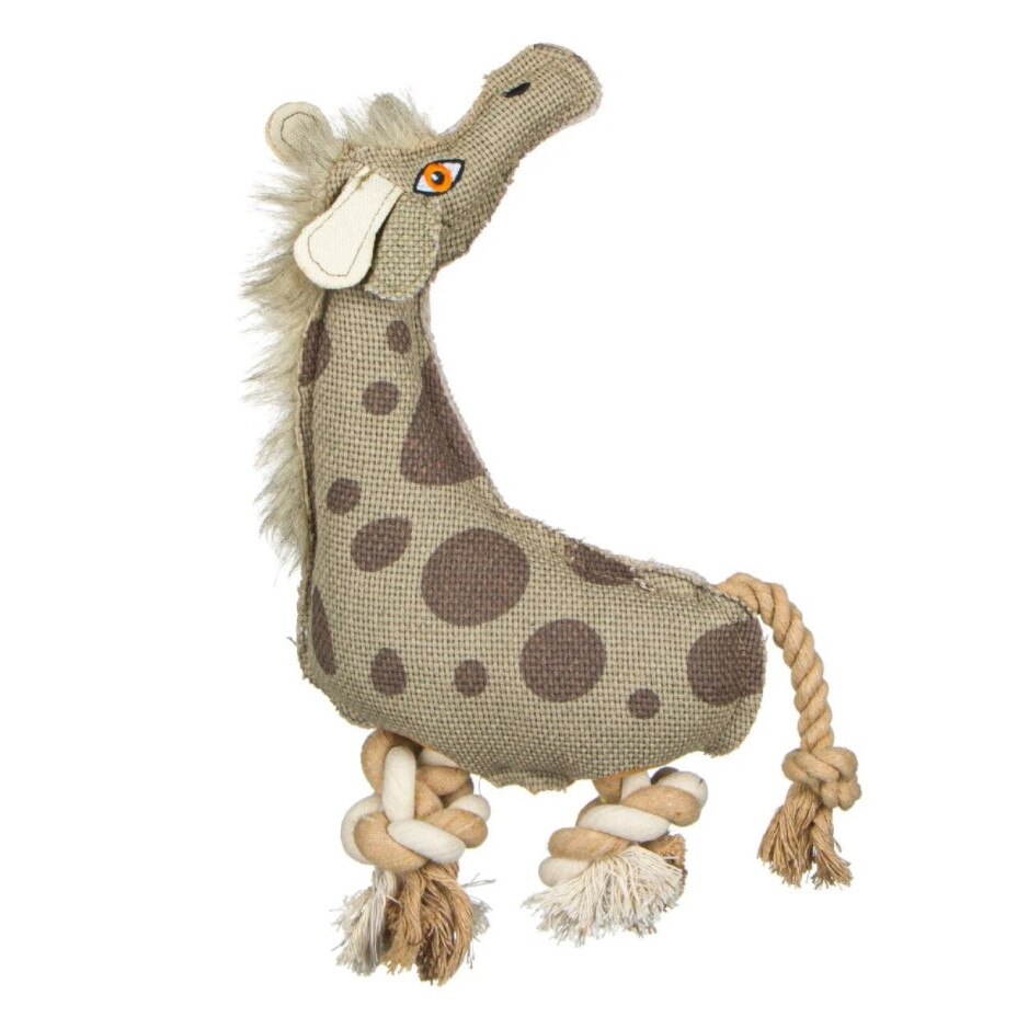 Jucarie pentru catei, Zola®, model girafa, gri, 26 cm