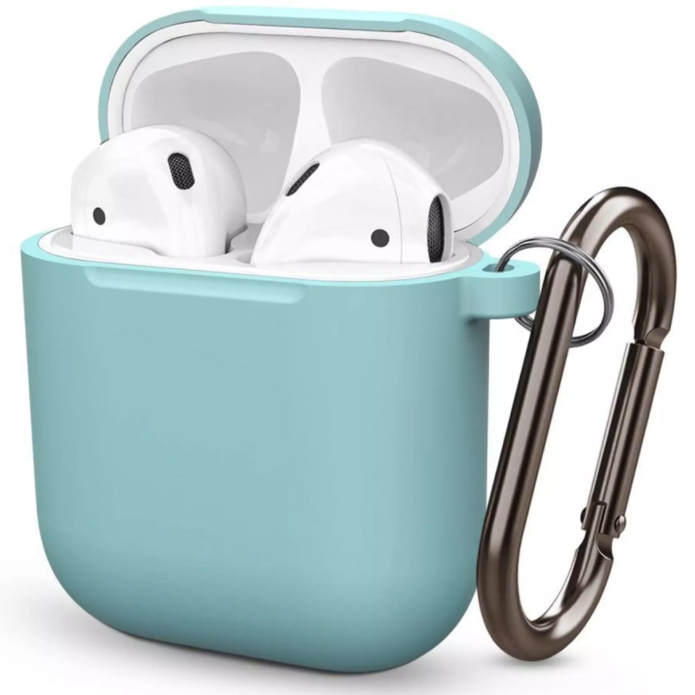 Husa de Protectie Pentru Apple AirPods Zenuk® - Shockproof, Inel de Prindere, Silicon, Turcoaz