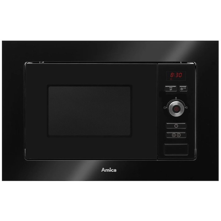 Cuptor cu microunde incorporabil Amica AMMB20E1GB , 800 W , 20 L , 8 programe , Negru