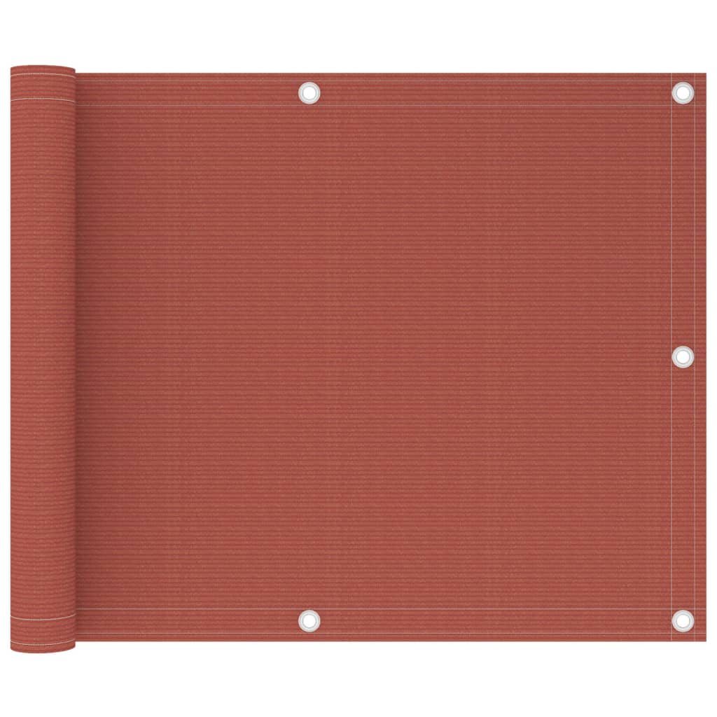 Paravan de protectie pentru balcon vidaXL, Polietilena, 75 x 400 cm, Caramiziu