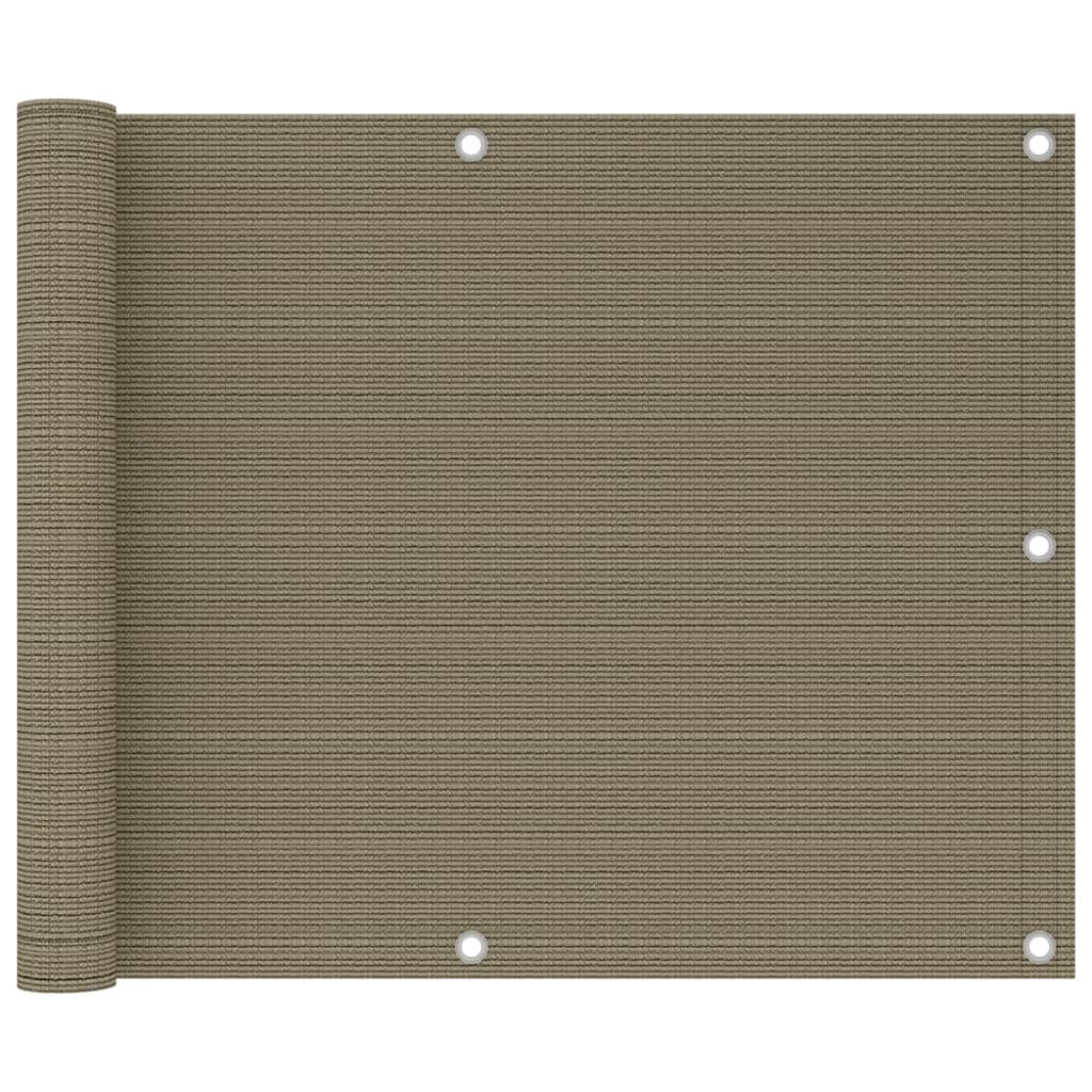 Paravan de protectie pentru balcon vidaXL, Polietilena, 75 x 300 cm, Taupe