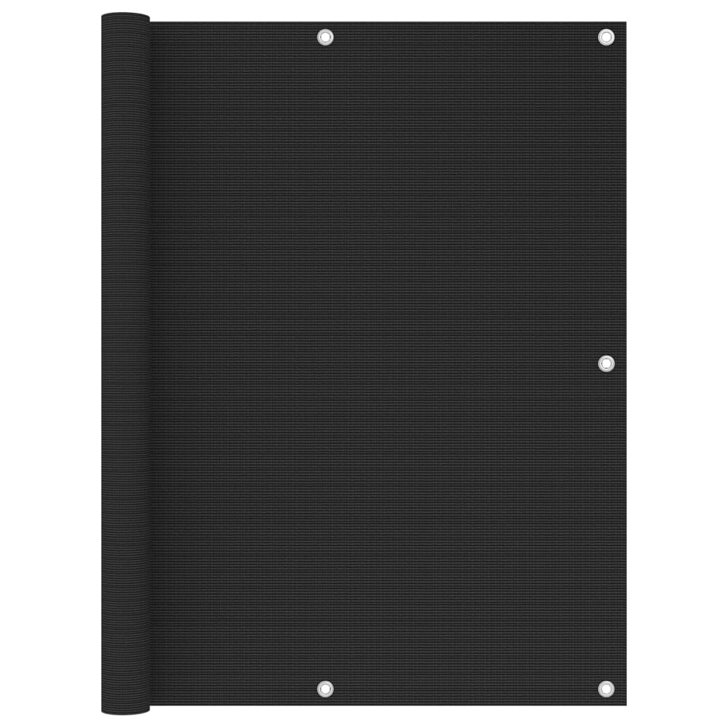 Paravan de protectie pentru balcon vidaXL, Polietilena, 120 x 400 cm, Negru