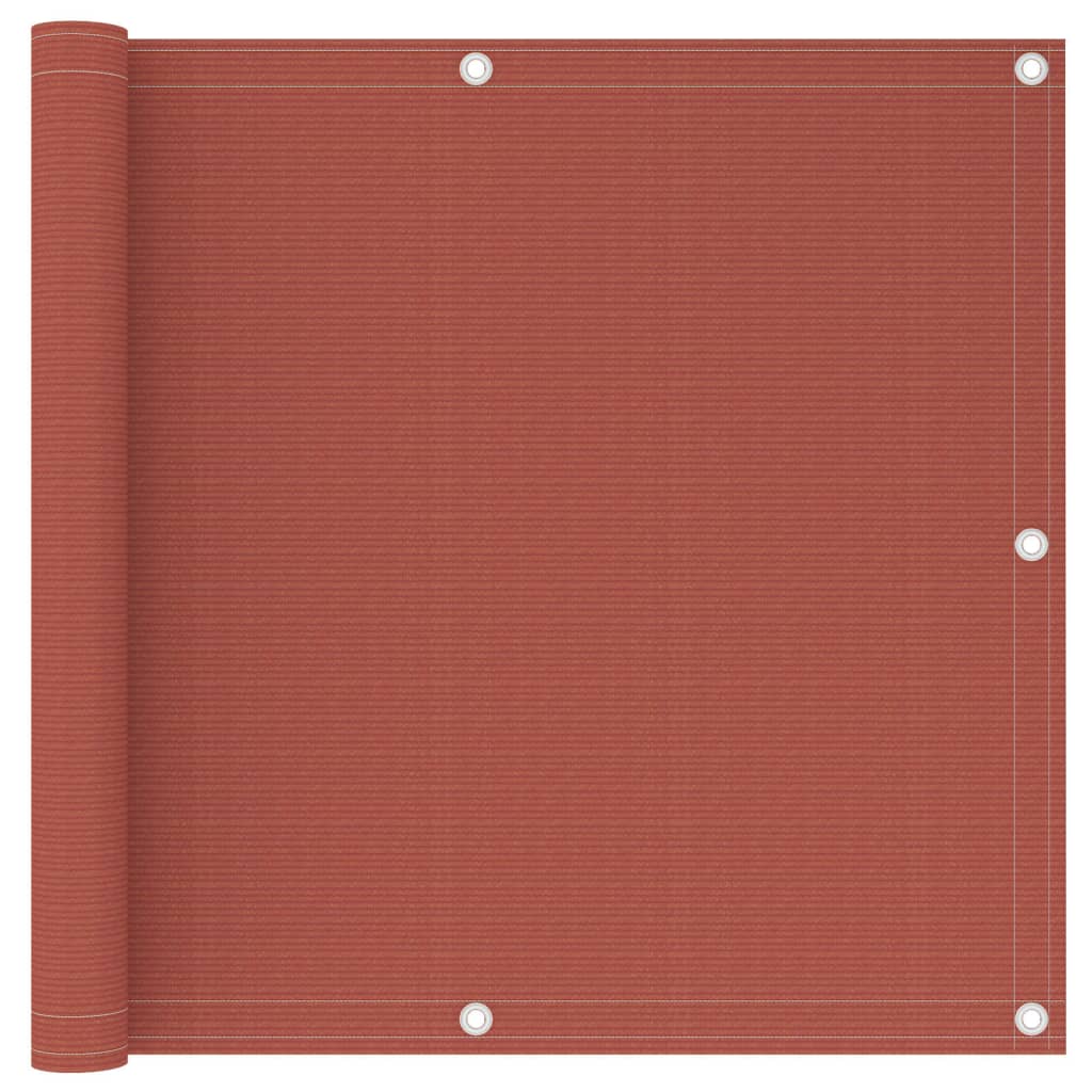 Paravan de protectie pentru balcon vidaXL, Polietilena, 90 x 300 cm, Caramiziu