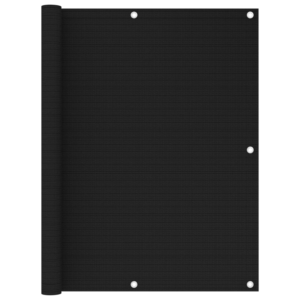 Paravan de protectie pentru balcon vidaXL, Polietilena, 120 x 500 cm, Negru