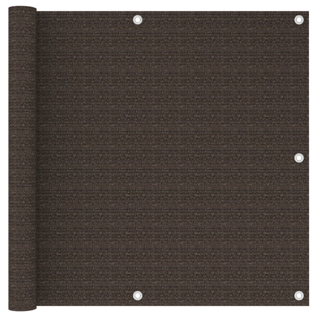 Paravan de protectie pentru balcon vidaXL, Polietilena, 90 x 600 cm, Maro