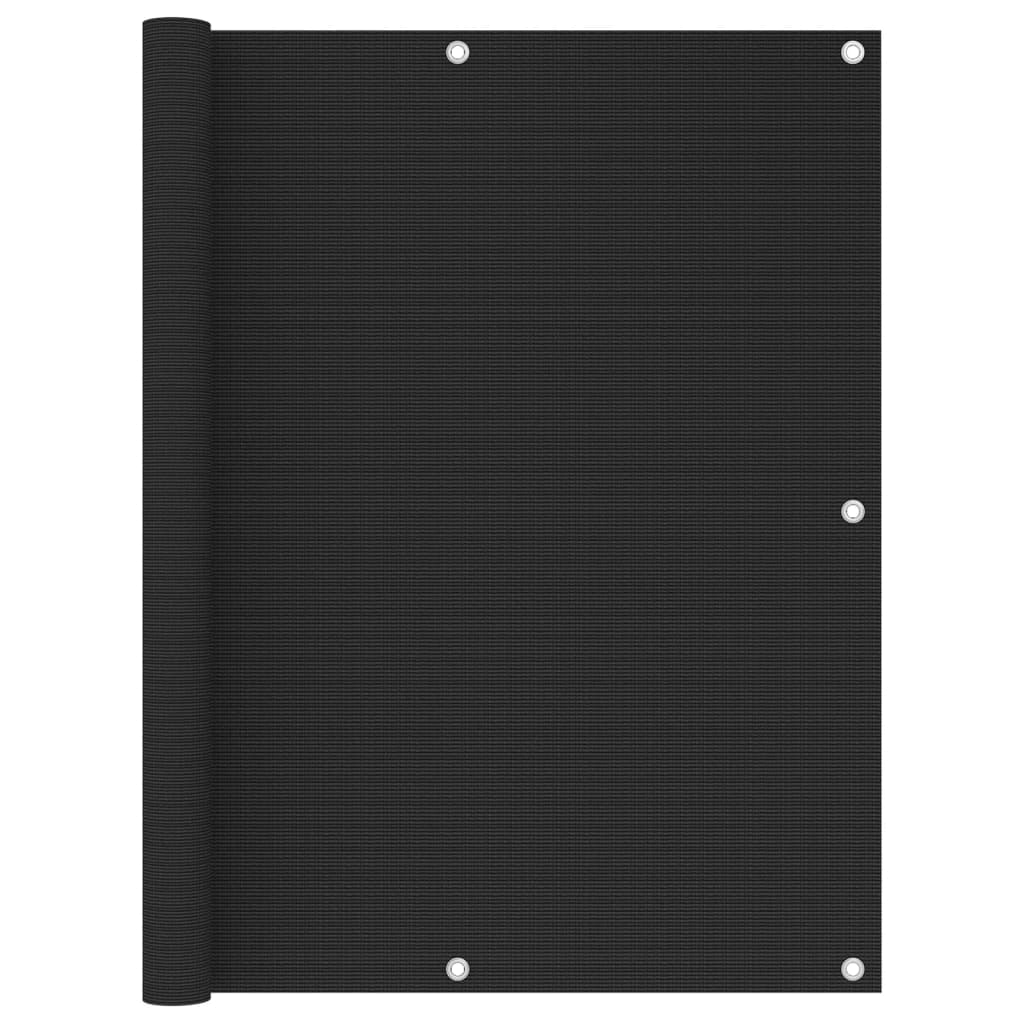 Paravan de protectie pentru balcon vidaXL, Polietilena, 120 x 600 cm, Negru