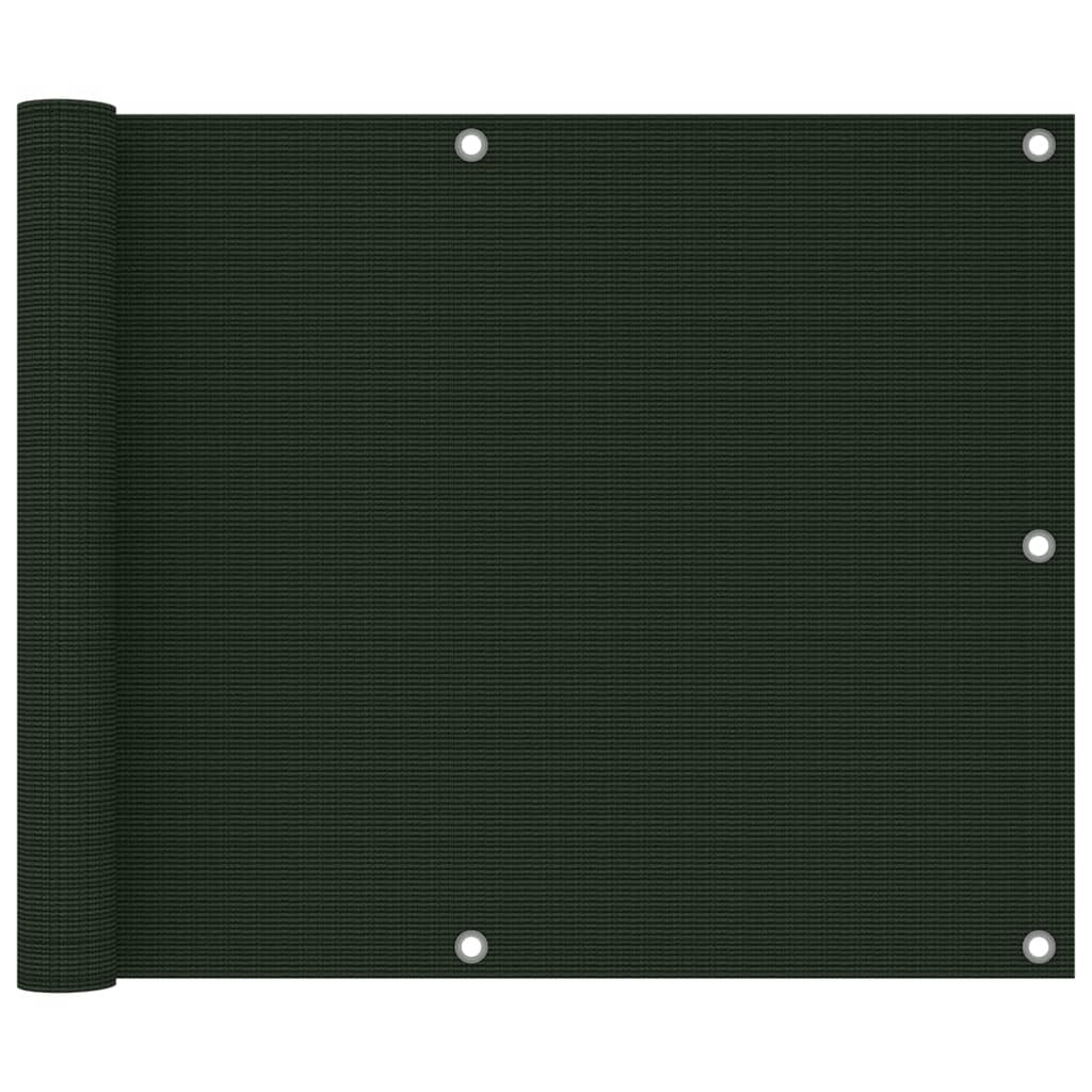 Paravan de protectie pentru balcon vidaXL, Polietilena, 75 x 400 cm, Verde
