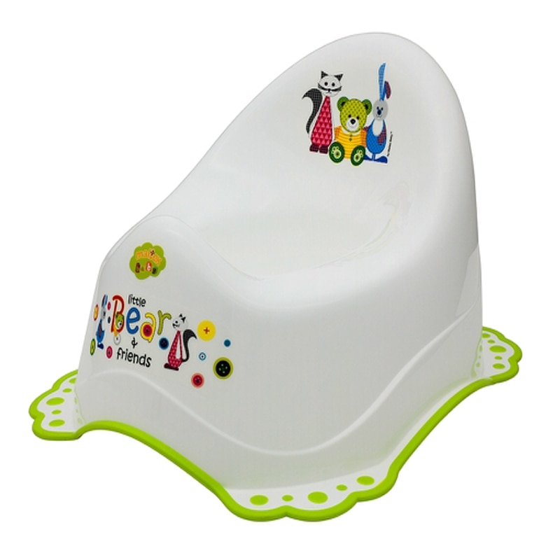 Olita antiderapanta Maltex Bear & Friends 005313A, Alb