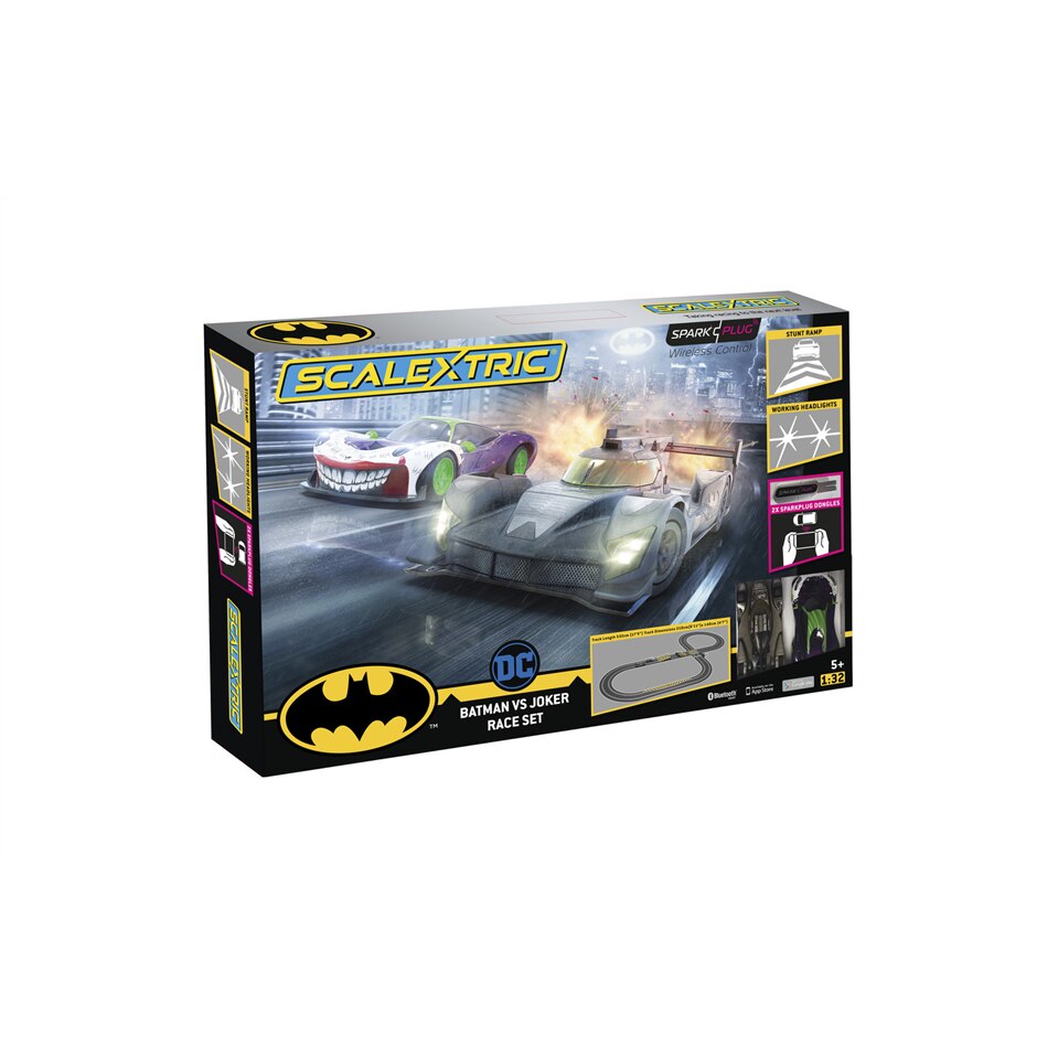 Set de joaca Scalextric, Spark Plug, Batman vs Joker Race