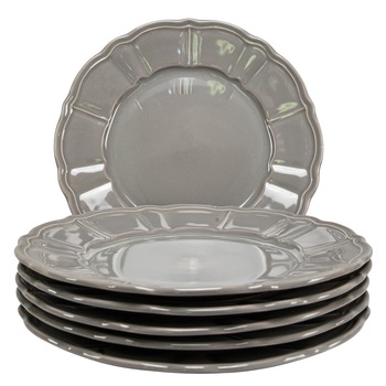 Set 6 farfurii intinse pentru casa familiei tale, Cesiro, ∅ 27 cm, Gri Metal Set 6 farfurii intinse pentru casa familiei tale, Cesiro, ∅ 27 cm, Gri Metal