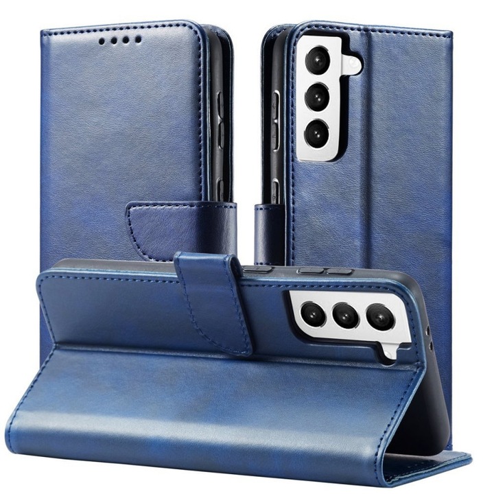 Калъф Magnet Case elegant bookcase със стойка за Samsung Galaxy S21 Ultra 5G, син