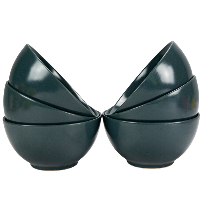 Set 6 boluri pentru casa familiei tale, Cesiro, 600 ml, Gri Antracit Mat