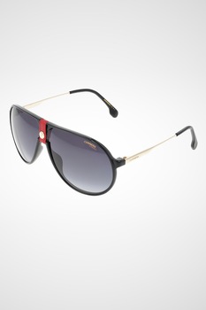 Carrera, Ochelari de soare unisex aviator cu lentile in degrade, Negru/Auriu/Rosu, 63-12-140 Standard Carrera, Ochelari de soare unisex aviator cu lentile in degrade, Negru/Auriu/Rosu, 63-12-140 Standard