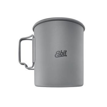 Vas titaniu Esbit 750ml PT750-TI, gri, cu capac si husa cu buzunare pentru tacamuri, 106g Vas titaniu Esbit 750ml PT750-TI, gri, cu capac si husa cu buzunare pentru tacamuri, 106g