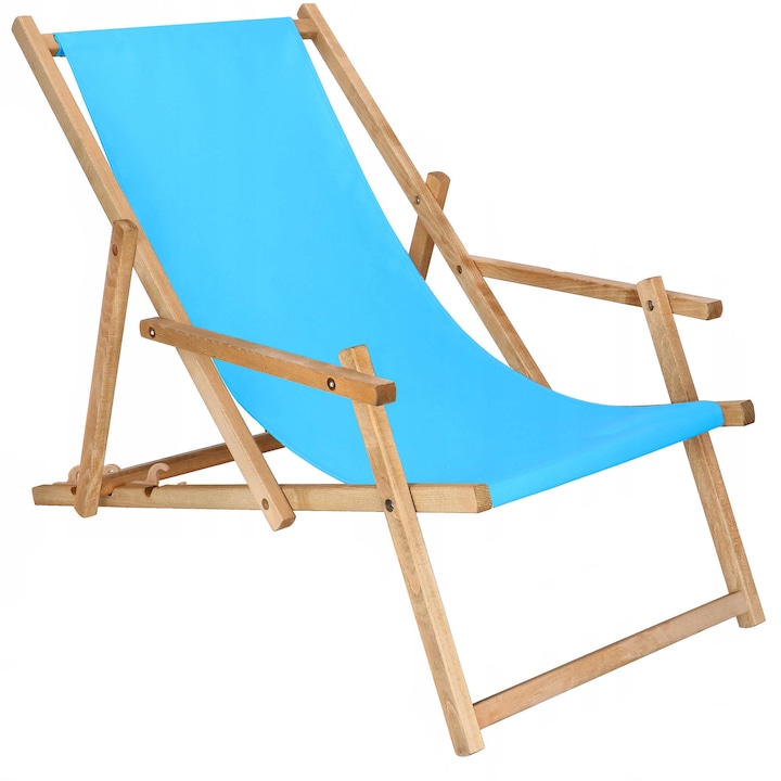 Összecsukható fotel impregnált bükk fából Sersimo DC6BLU38, 120 kg, kék