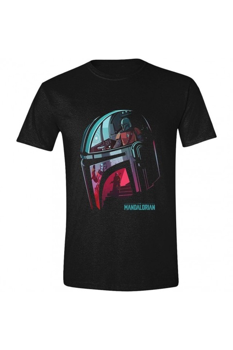 Star Wars The Mandalorian Reflection póló, XXL, fekete