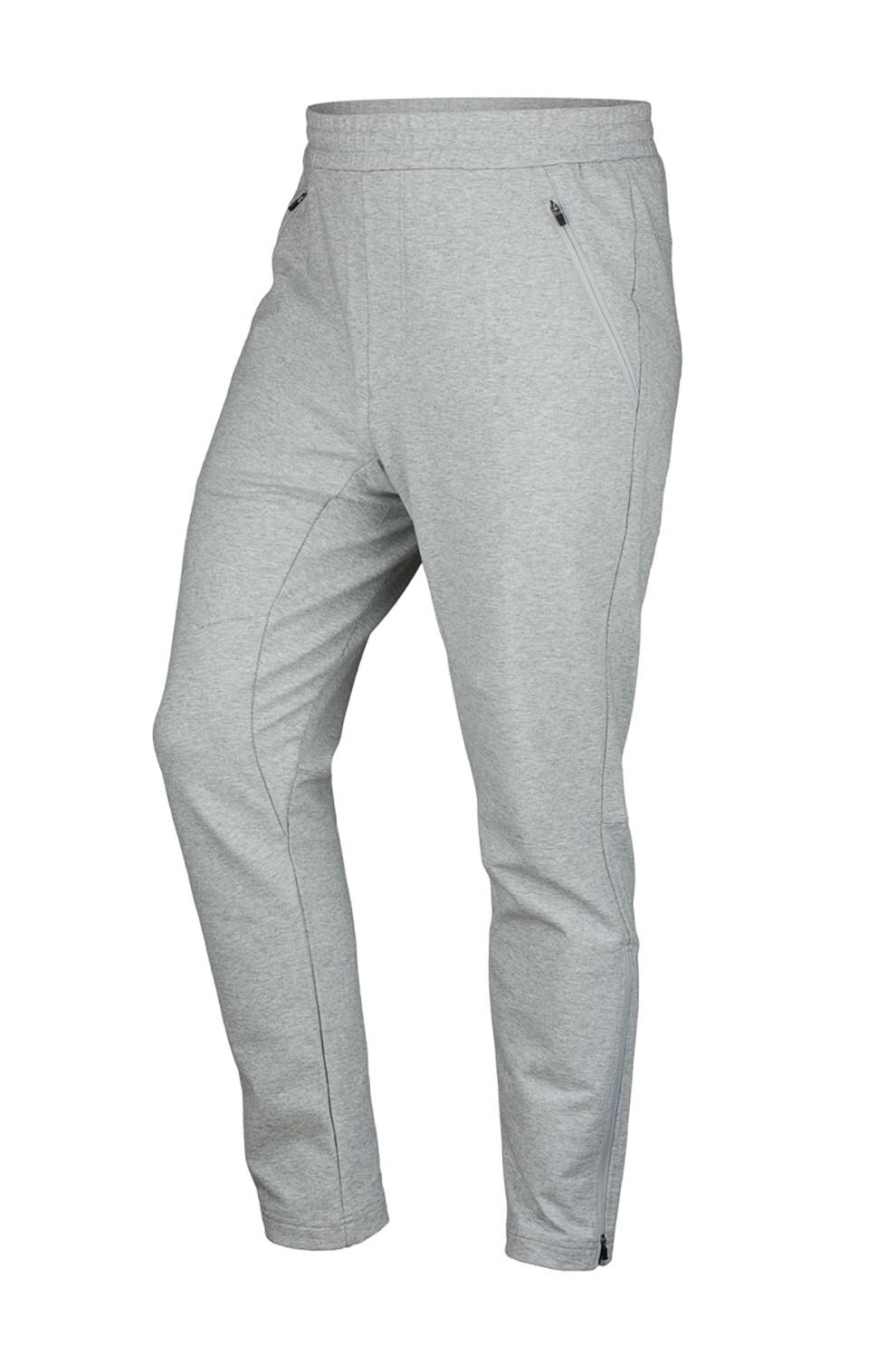 NORTHFINDER, Pantaloni cu talie medie si buzunare cu fermoar Huvin, Gri deschis melange