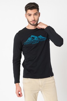 NORTHFINDER, Bluza cu imprimeu logo Ulises, Negru/Albastru NORTHFINDER, Bluza cu imprimeu logo Ulises, Negru/Albastru