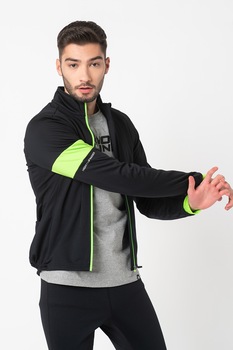 NORTHFINDER, Jacheta slim fit cu fermoar pentru ciclism Kian, Negru/Verde electric NORTHFINDER, Jacheta slim fit cu fermoar pentru ciclism Kian, Negru/Verde electric