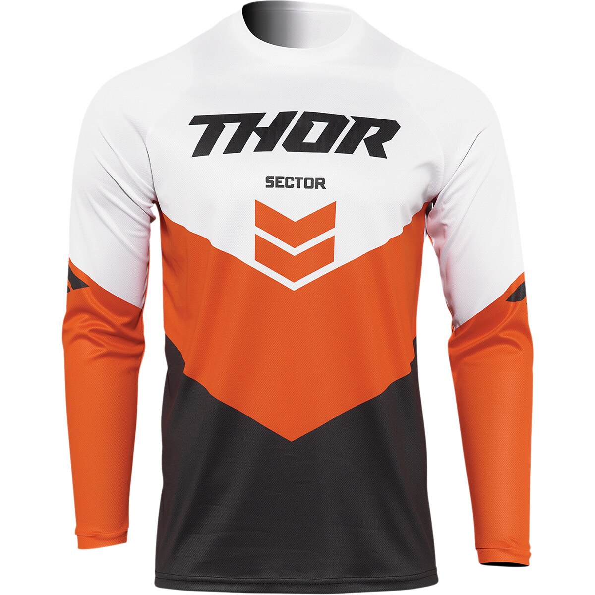 Tricou mx-enduro, Thor Sector Chevron Alb-Orange, M