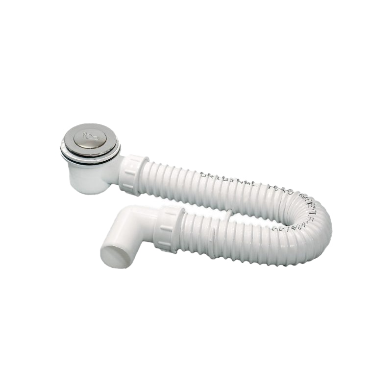 Sifon cadita de dus, Heko, cu click-clack, alama, alb si crom