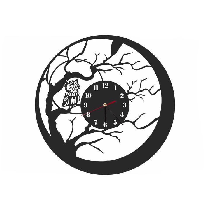 Персонализиращ се часовник дърво сова, Cea5648, дървен 38x38 см