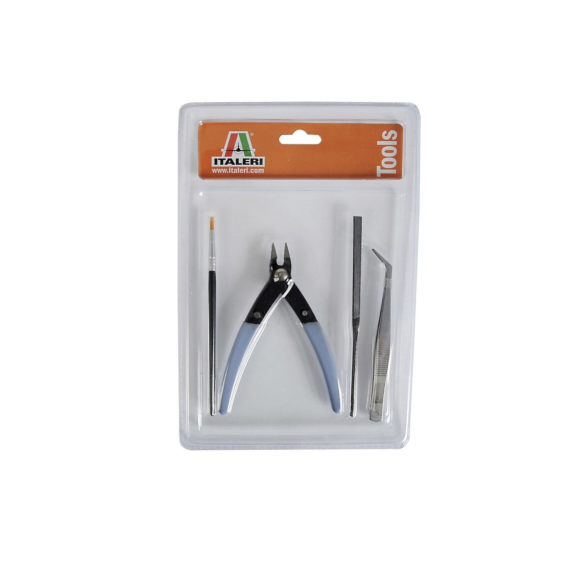 Set de unelte pentru modelism (cleste,penseta,pila,pensula)