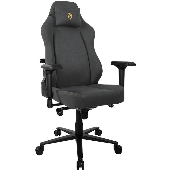 Arozzi PRIMO WOVEN FABRIC Textil gamer szék, sötétszürke, arany logó