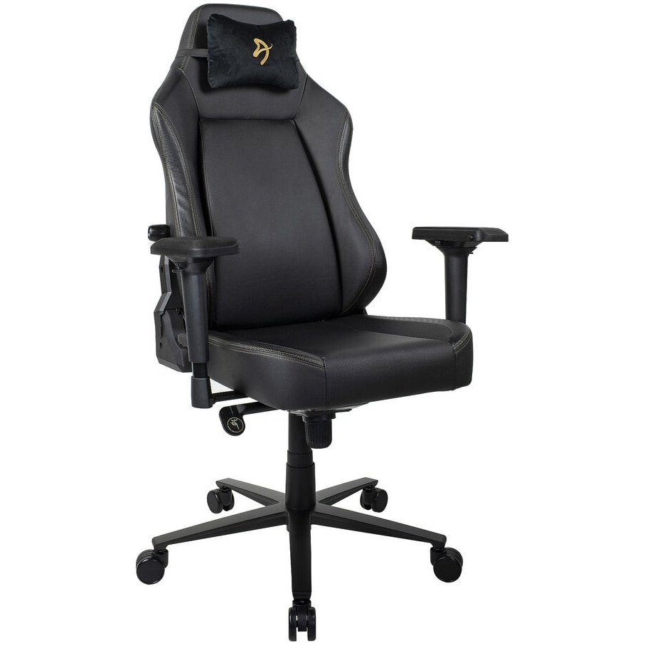 Scaun Gaming Arozzi Primo PU Leather, Black, Gold logo