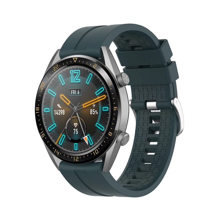 Curea Silicon MTP Compatibila Huawei Watch GT/GT2 46mm, telescoape Quick Release, Army Green