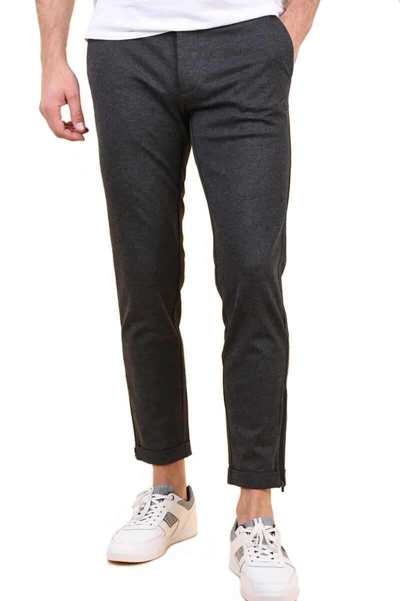Pantaloni barbati Dark Grey Melange, Gri melange, M