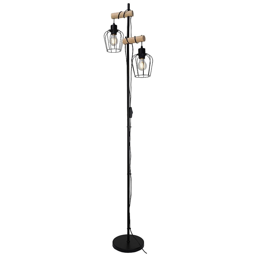 Lampadar Fabian Rabalux, 2xE27, Lemn, Metal, Negru, 168cm