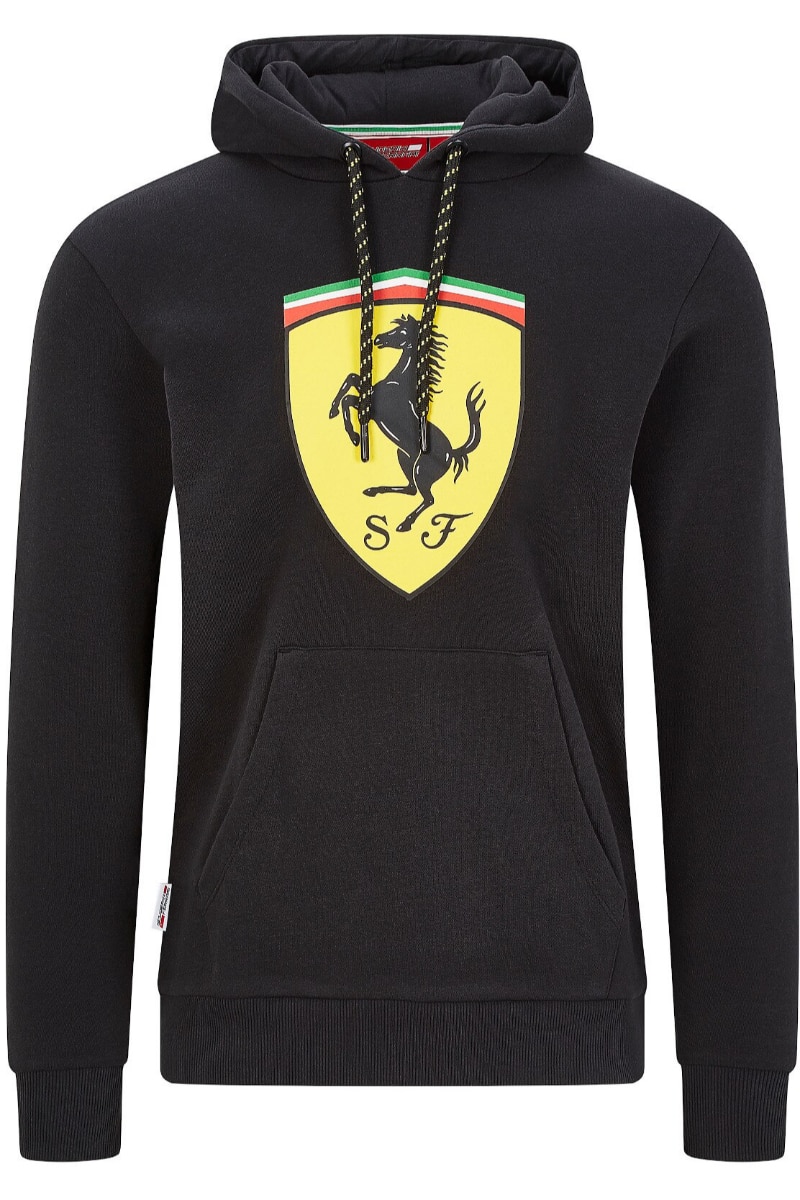 Hanorac negru Scuderia Ferrari F1, XXL, 80% bumbac